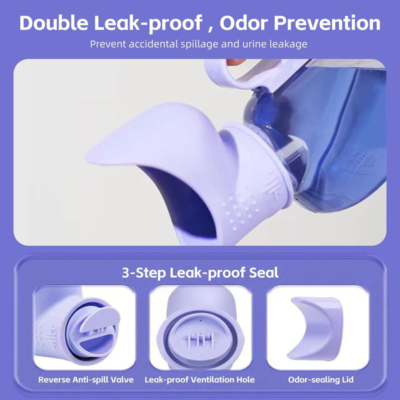 [Australia] - Female Urinal - Ergonomic Spill Proof Travel Pee Container with Hose for Women, 24 Oz Bed Pans for Elderly Females, Portable External Urine Collection Device Mobility & Daily Living Aids Female 