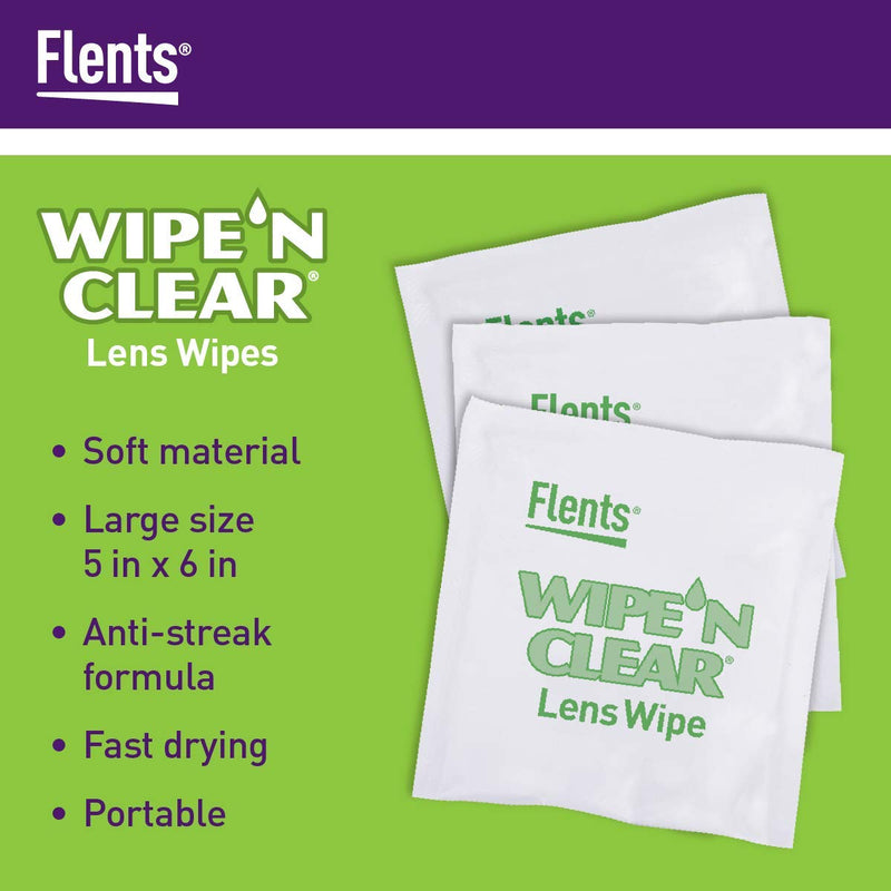[Australia] - Flents Wipe'N Clear Lens Wipes Anti Streak Fast Drying, White, 150 Count, Made in the USA 75 Count (Pack of 2) 