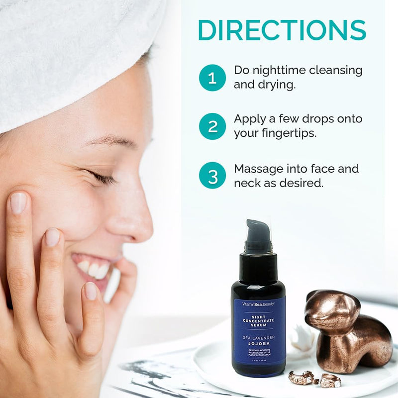 Night Concentrate Serum with Sea Lavender and Jojoba by Vitamins and Sea beauty