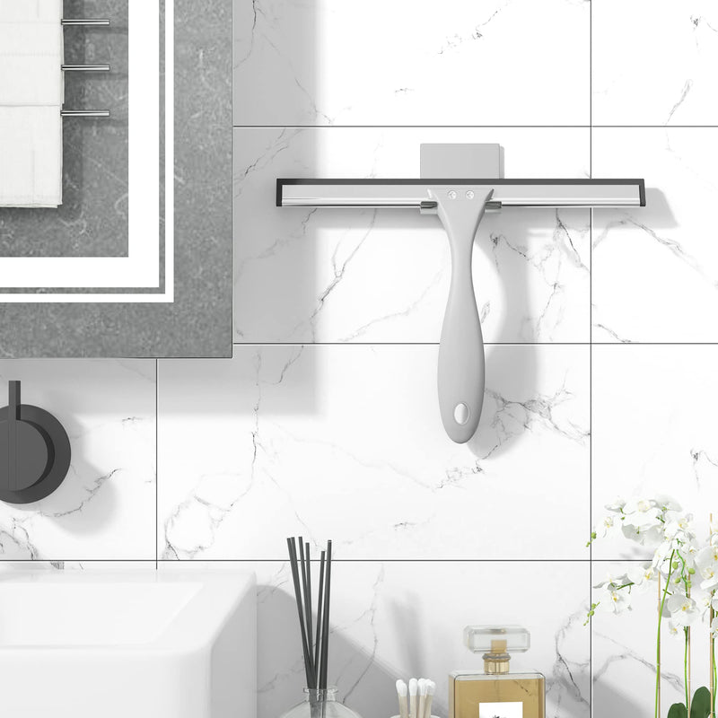 [Australia] - AmazerBath Squeegee for Shower Glass Door, Shower Squeegee for Glass Doors - All-Purpose Squeegee with Hook for Shower Doors, Windows, Mirrors, Tiles and Car Glass - 10 Inches Gray 