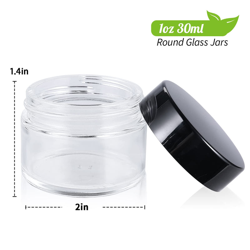 1oz 40Pack Clear Glass Jars with Lids Sets and 2oz 30Pack Empty Cosmetic Containers Round Airtight Glass Jars