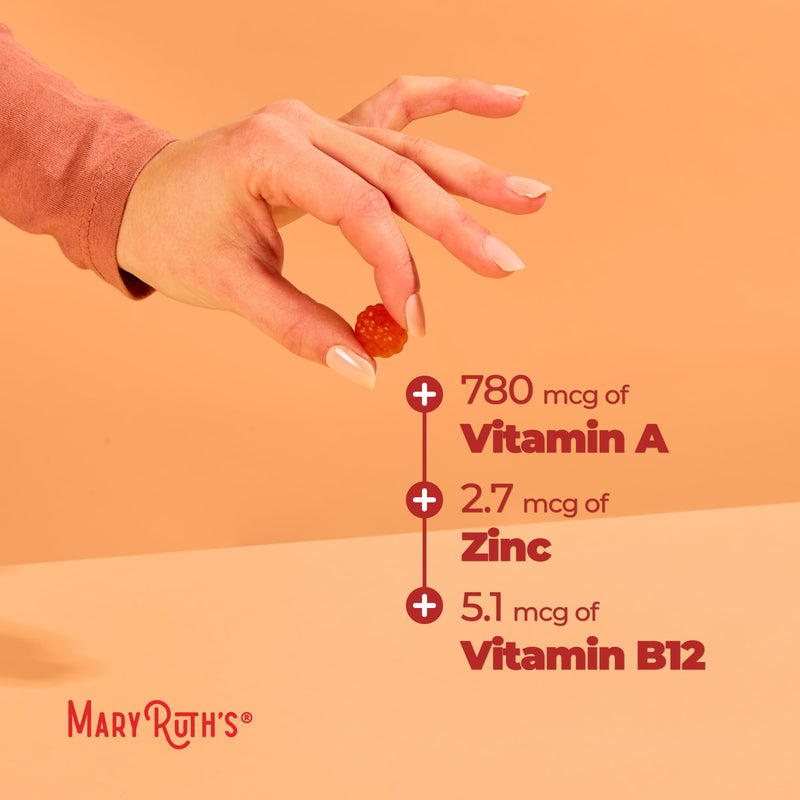MaryRuth's Teen Multivitamin Gummies, Vegan, Sugar Free, Non-GMO, 60 Count | Supports immune, vision, skin, and tissue health with essential vitamins and minerals