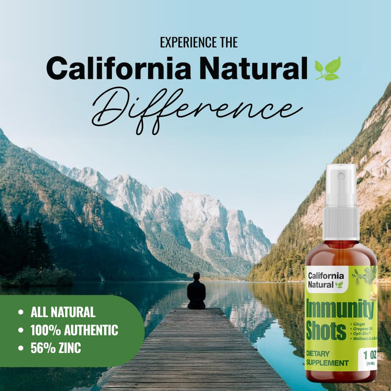 [Australia] - California Natural Immunity Shots 1oz Bottle, Organic Ginger Root, Oregano Oil - Potent & Pure Immune System Booster - Immune System Support & Wellness Shot (Pack of 1) 
