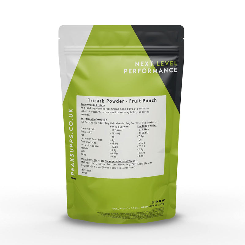Tri-Carb Energy Powder | Maltodextrin Dextrose Fructose (2kg, Fruit Punch) 2kg