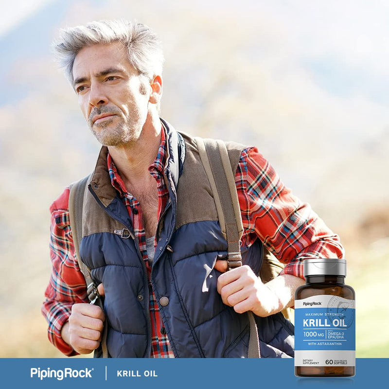 [Australia] - Piping Rock Krill Oil 1000 mg Softgels | 60 Count | with Omega 3, EPA, DHA | Non-GMO, Gluten Free 