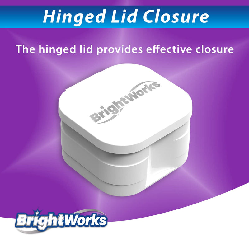 [Australia] - BrightWorks Dental Bath Cleaner Cup Case (3 Pack) for Dentures, Aligners, Retainers, Night Guards, Mouth Guards, Dental Guards, and Dental Appliances. Includes Rinsing Basket, Easy to Use. 