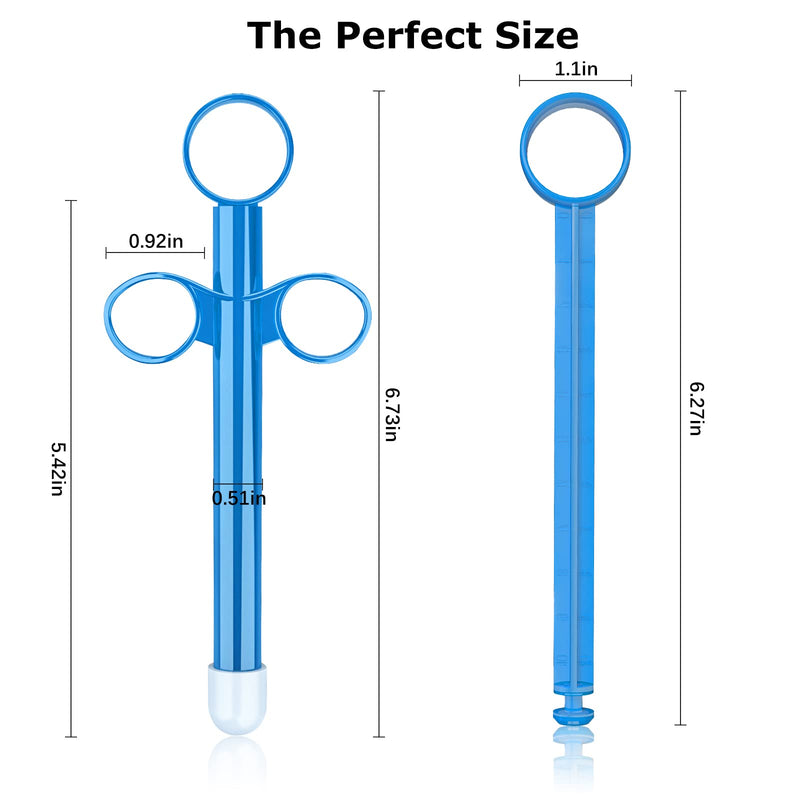 [Australia] - Lube Applicator Syringe with Precise Scales, 6.5” Personal Lubricant Shooter with Air-Proof Silicone Cap, Reusable Durable Applied for Men, Women & Couples Blue+white 