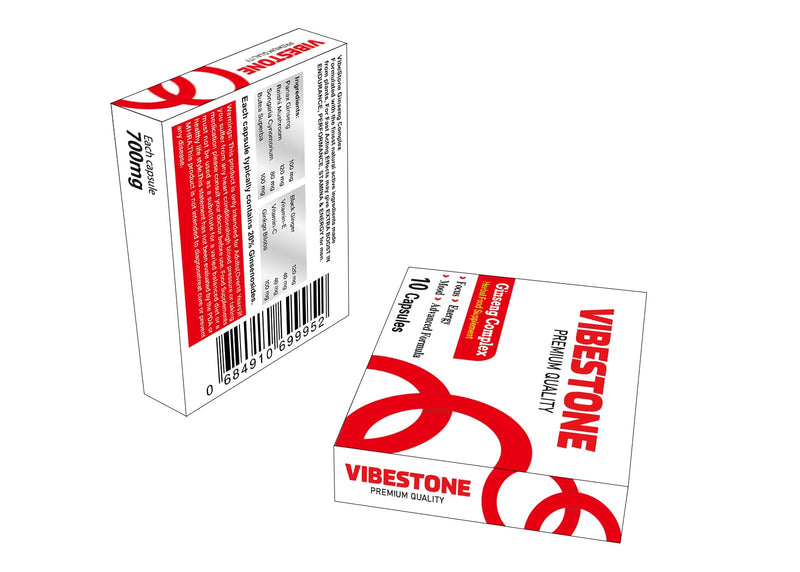 Ultra Strong VIBESTONE RED™.10 x 700mg Pills - Herbal Supplement, Performance Enhancing Supplements for Energy, Stamina and Endurance.Stronger and Harder Performance Ginseng Capsules. 10 count (Pack of 1)