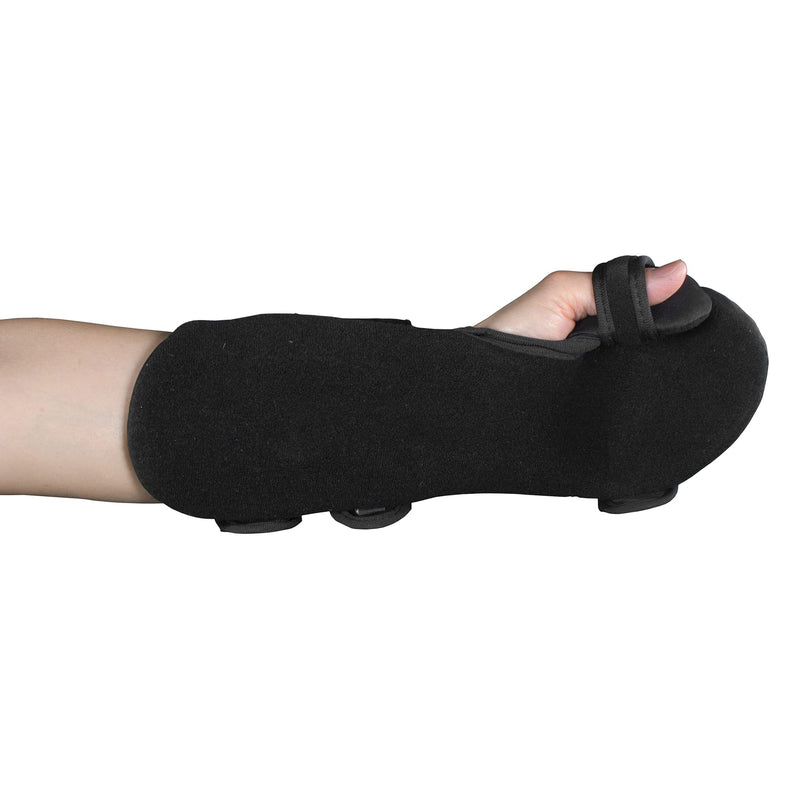 [Australia] - OTC Soft Resting Hand Splint, Night Immobilizer for Wrist, Fingers and Thumb, Stroke Hand, Black, Small-Medium Small/Medium Left Hand 