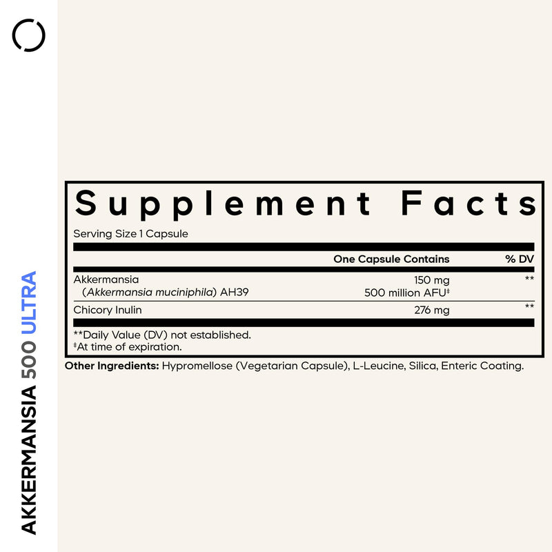 Codeage Akkermansia Muciniphila, 500M AFU, Chicory Inulin, 90 Capsules | Akkermansia muciniphila probiotic, 500 million AFU with chicory inulin prebiotic. 90 shelf-stable capsules. Non-GMO.