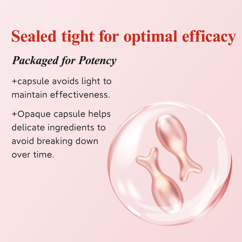 HKH Retinol Serum Capsules for Face: 48 Caps Anti-Aging Wrinkle Skincare Night Serum - Vitamin A & E Facial Oil for Women - Firming Smoothing & Skin Hydration & Moisturization - Travel-Friendly