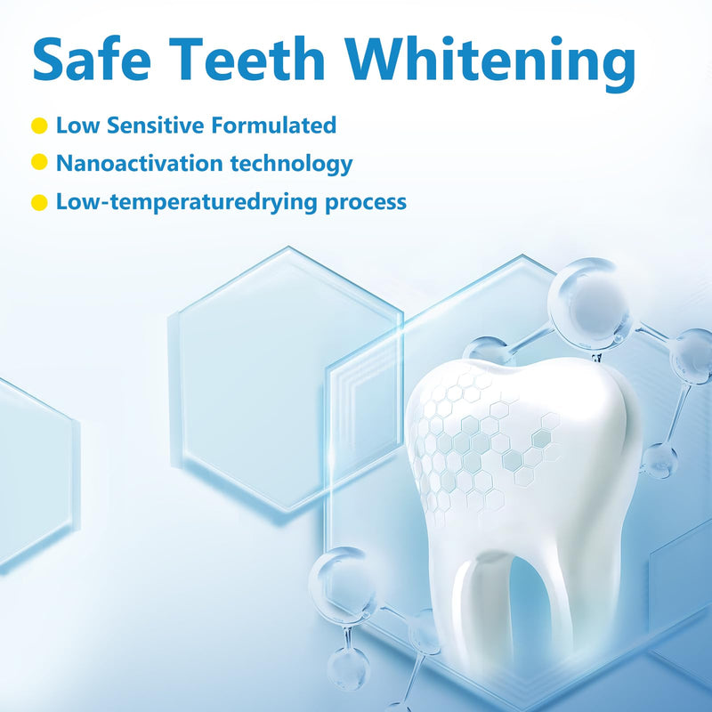 [Australia] - Teeth Whitening Strips for Sensitive, 42 Strips Whitener Safe Whitestrip, Deep Stains Removal Tooth Whitening, Enamel Safe Non-Slip Dry Strip Technology for Whiter Teeth, Mint 