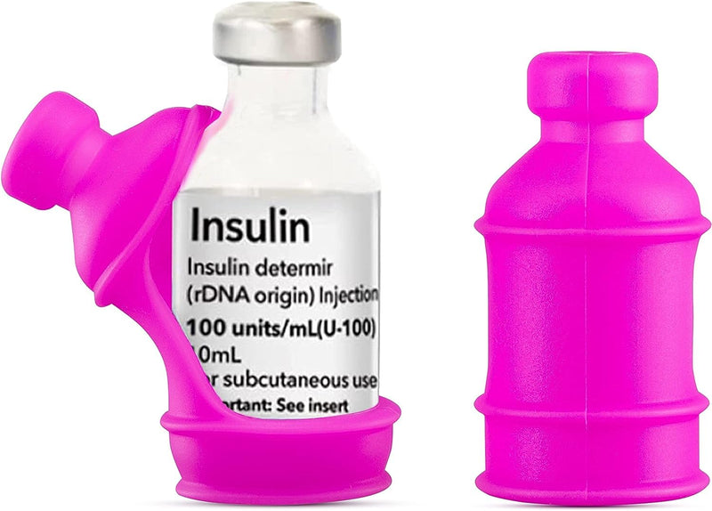 [Australia] - 3 Pack Insulin Vial Bottle Protector Sleeve for Diabetic, Silicone Protective Case to Protect Insulin Vial from Breaking, Suitable for 10ml Short Insulin Vials (Pink Orange Grey) Pink Orange Grey 