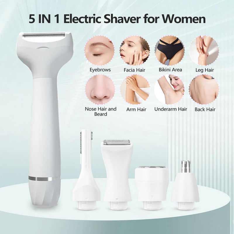 [Australia] - Pluxy Epil Pro 3.0 Women Face Epilator, Pluxy Hair Removal for Face,5-in-1 Painless Body Shaver and Facial Epilator, Rechargeable Bikini Trimmer Female Shaver for Facial, Legs, Underarm, Nose 
