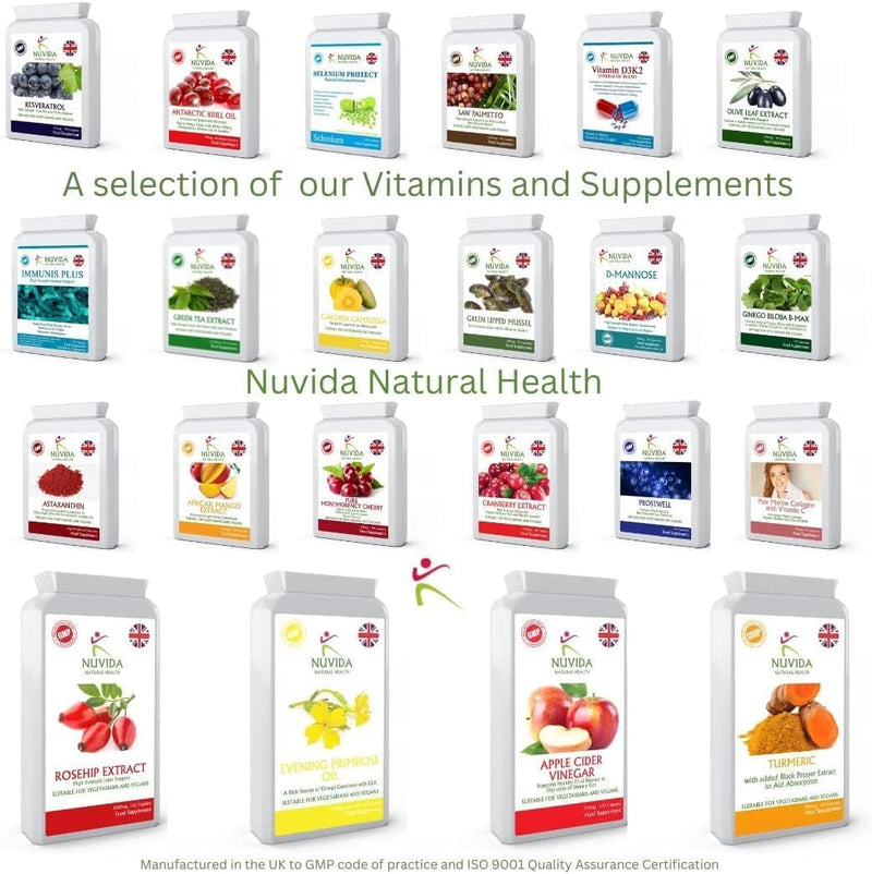 Nuvida High Strength N-Acetyl-Cysteine 600mg -120 Vegan NAC Capsules - N Acetyl Cysteine Amino Acid with High Bioavailability and Allergen Free