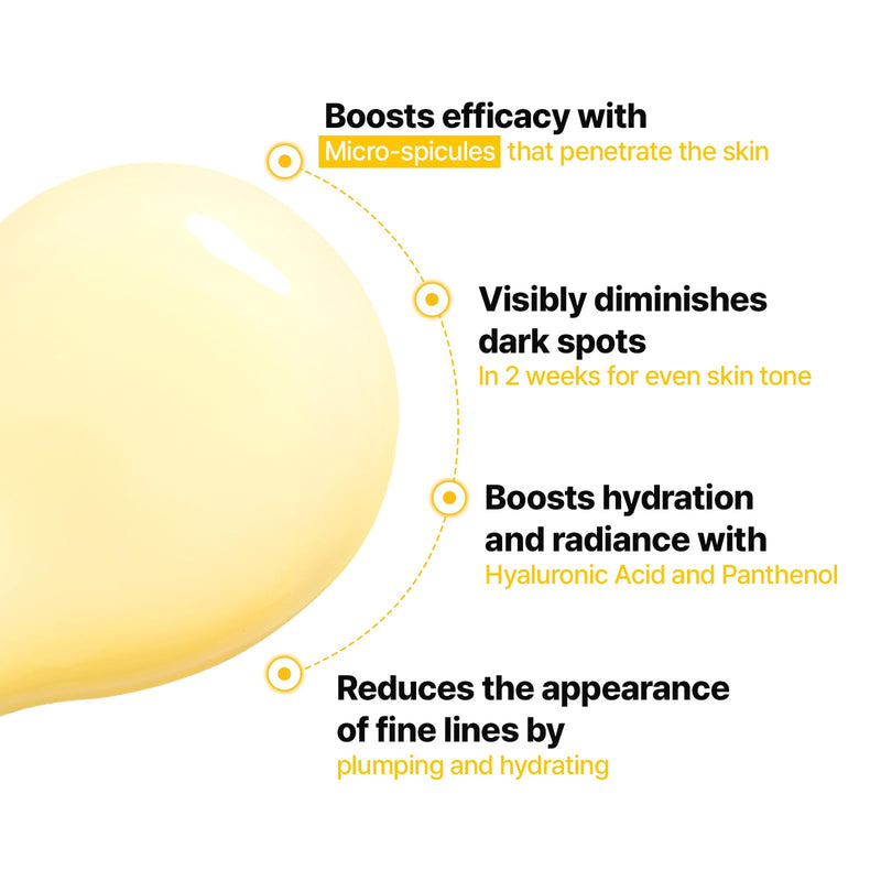 Cell Fusion C Toning C Vita Shot Ampoule, Brightening Vitamin C Serum for Face with Spicules, Zero Dark Spots & Glow Serum for Sensitive Skin, 20g / 0.7 oz.