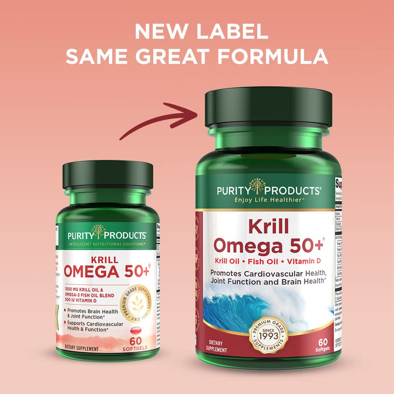 [Australia] - Purity Products Krill Omega 50 (Krill + Fish Oil Blend 1000mg + Astaxanthin 500mcg + Phospholipids 200mg + Vitamin D 500 IU) - 60 Mini Softgels 