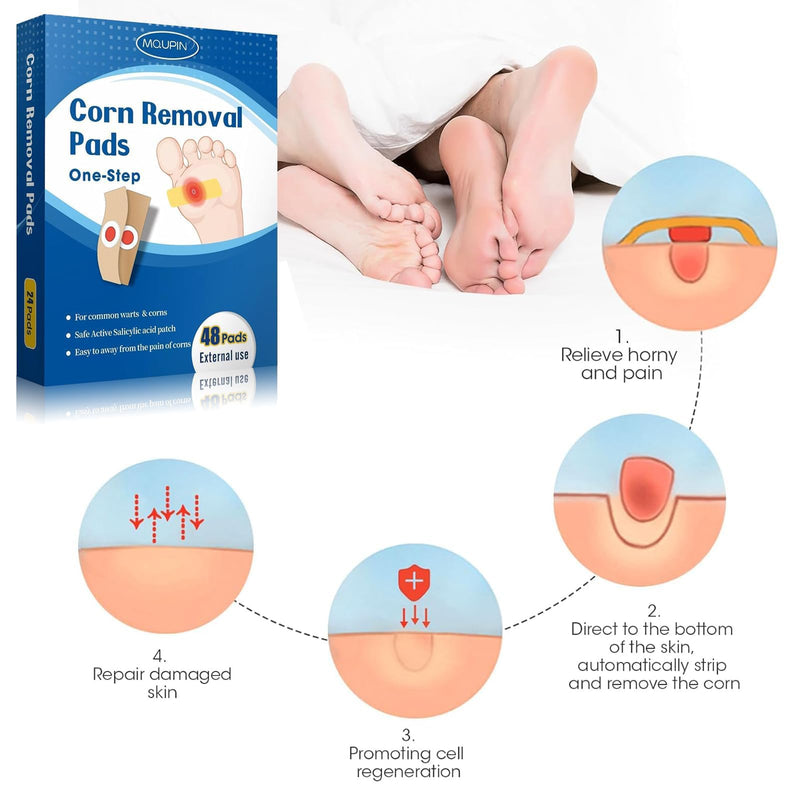 [Australia] - 48 Count Corn Removal Pads for Feet and Toe, Corn Feet Remover for Extra Strength, Callous Remover 