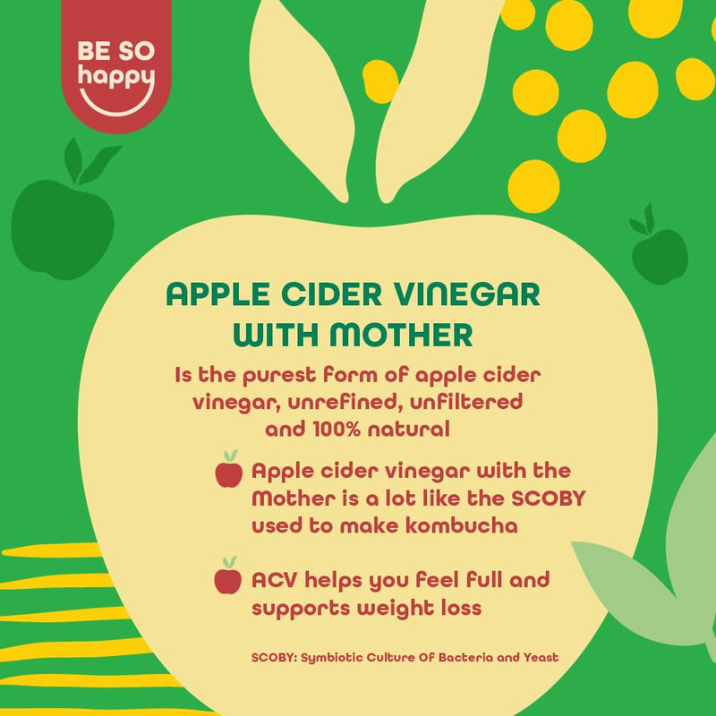Sweet Sugar Free Apple Cider Vinegar Gummies with the Mother, Complex Ehanced with Greentea, Folic Acid, B12, B6, Selenium. High Dosage 100% Natural ACV Gummies BE SO HAPPY Mighty Metabolism