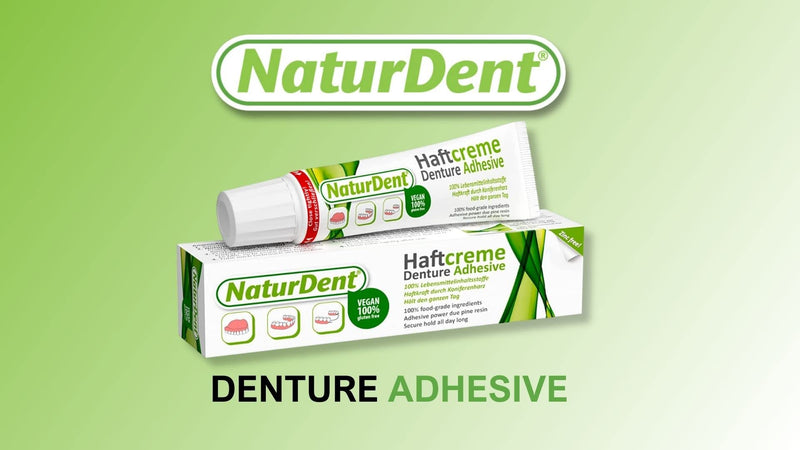 [Australia] - Natural Strong Denture Adhesive NaturDent holds Dentures Longer and Stronger No Zinc No Petrochemical No Paraben No Yucky Taste 