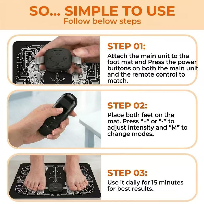 Siseca TENS and EMS, TENS and Muscle Stimulator, Portable Massager for Foot/Body