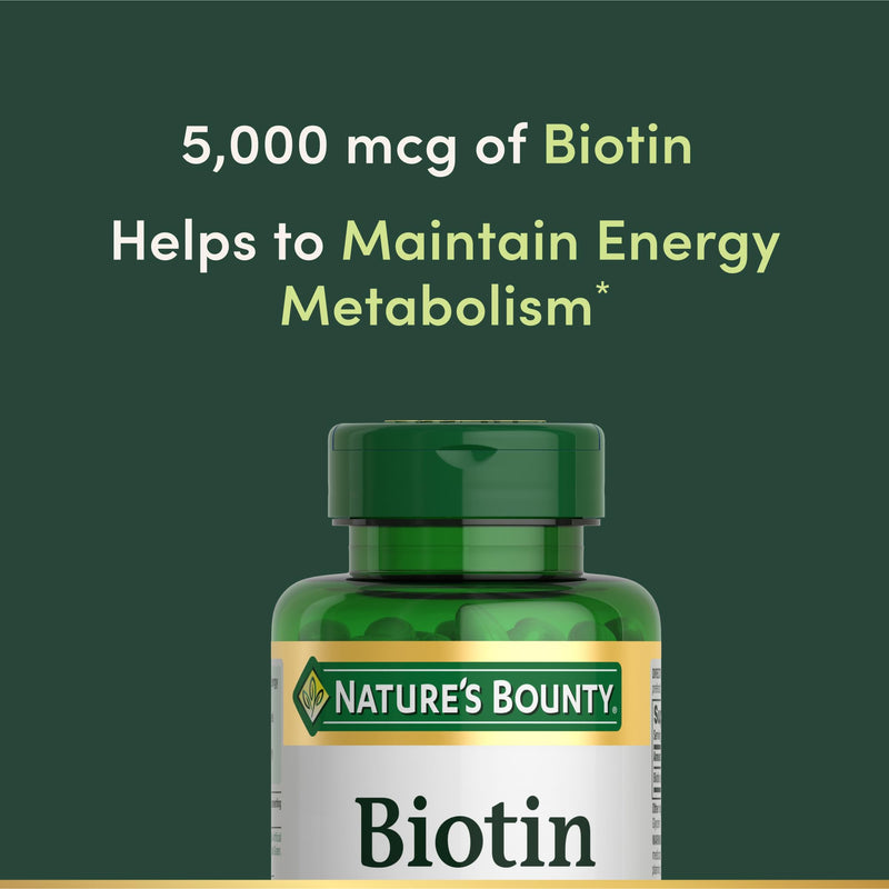 Nature's Bounty Biotin 5000 mcg, 150 Softgels | Supports Metabolism for Cellular Energy, Healthy Hair, Skin, Nails 150 Count (Pack of 1)
