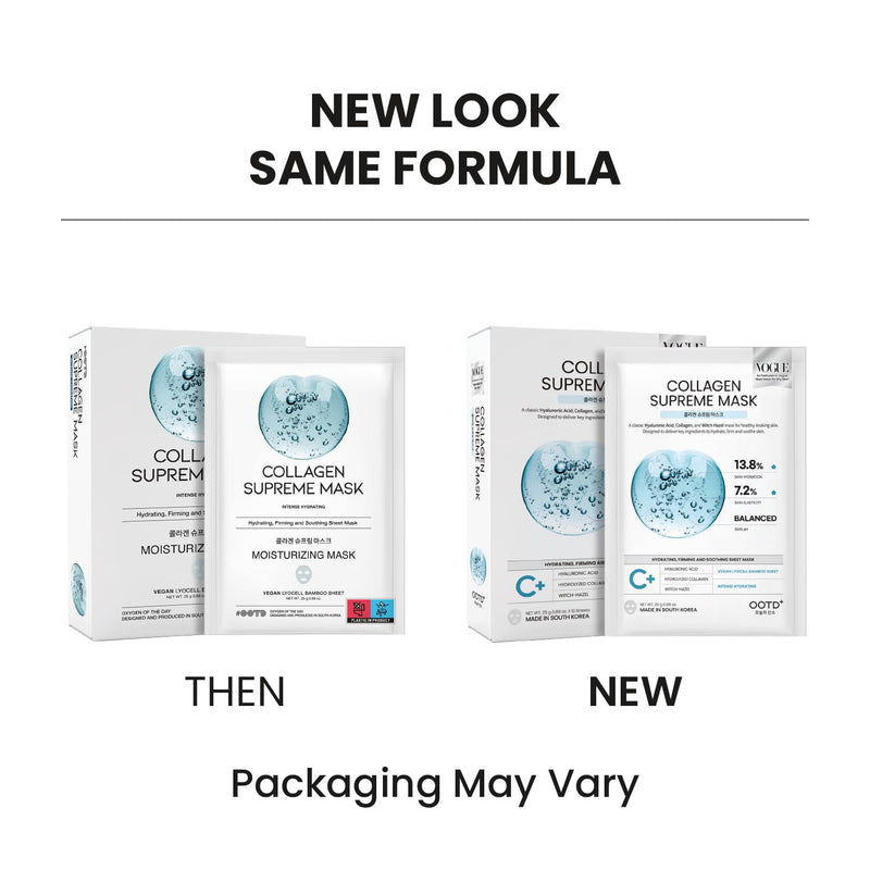 #OOTD Sheet Mask Kit with Collagen,Cica,Ceramide,Vitamin C,Retinol(5-Pack) | Korean Vegan sheet mask gift set with Cica & Retinol; Collagen, Ceramide & Hyaluron hydrate, soothe & firm skin [5 Count] Collagen+Cica+Ceramide+Hyaluron+Reinol