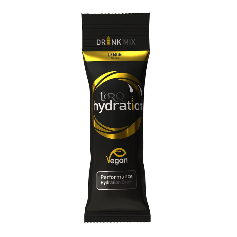 Torq Hydration - Lemon - Rapid Rehydration Electrolytes Powder Hypotonic Profile Running, Cycling, Sports Hydration Drink - Single Serve - Box of 15