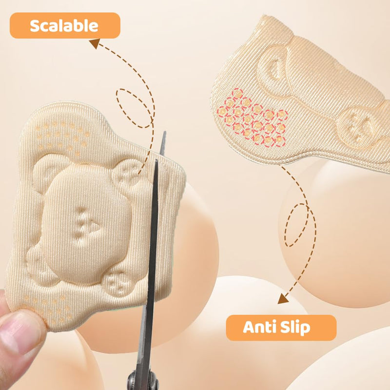 [Australia] - Heel pads shoes for children, 6 pieces cute heel holder children's heel pads for shoes that are too big, shoe reducer for girls and boys 