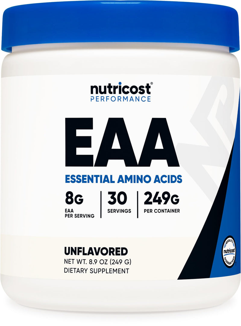 [Australia] - Nutricost EAA Powder 30 Servings (Unflavored) - Essential Amino Acids - Non-GMO, Gluten Free, Vegetarian Friendly 8.8 Ounce (Pack of 1) 