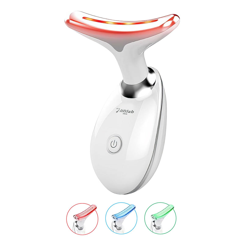 Red Light Therapy Face & Neck Massager – LiftLab 3-in-1 LED Sculptor with Blue & Green Modes – Jawline & Double Chin Tightening, Wrinkle & Spot Care -Improved Battery