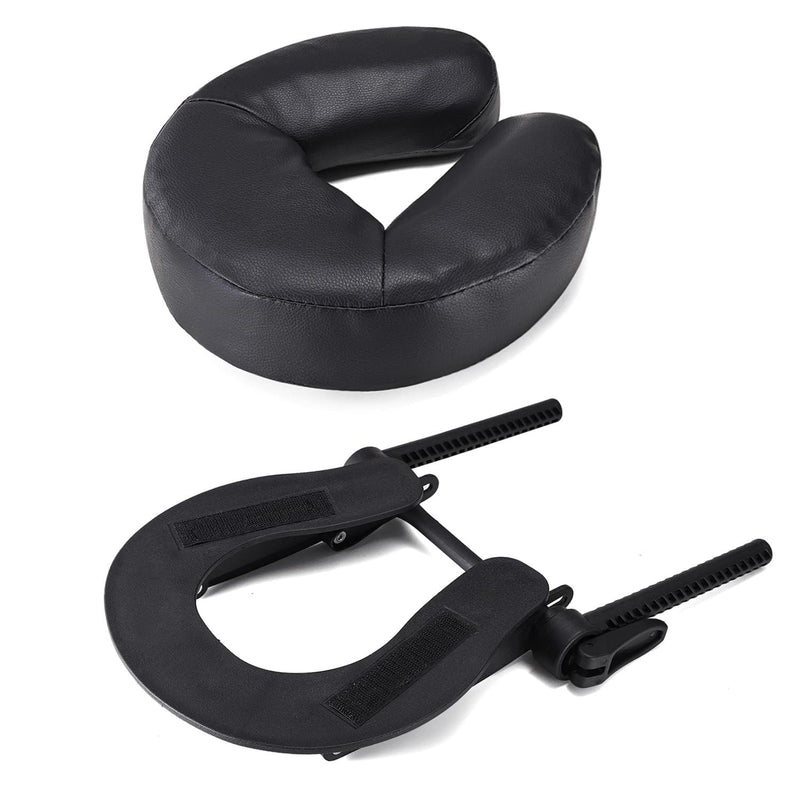 [Australia] - Universal Massage Table Face Cradle & Cushion, Adjustable Massage Chair Spa Bed Headrest & Face Pillow Support, Massage Platform Head Rest Cushion Cradle for Salon Home Mattress Top Massage Kit Face Cradle & Cushion - Black 