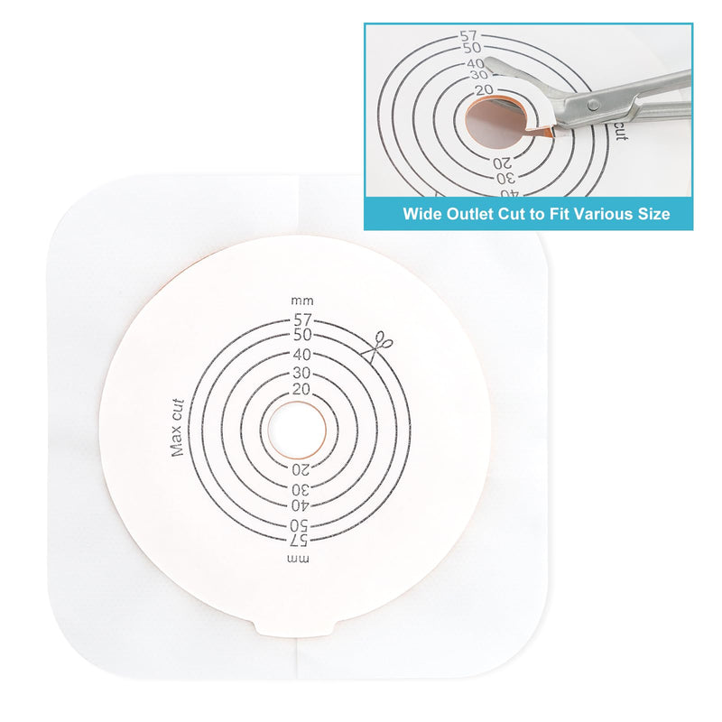 [Australia] - 21PCS Ostomy Bags,Colostomy Supplies,Two Piece Drainable Ostomy Pouch for Ileostomy Stoma Care, Cut-to-Fit (15pcs Bags+6pcs Barrier) 15+6pcs Two-piece Ostomy Bag 