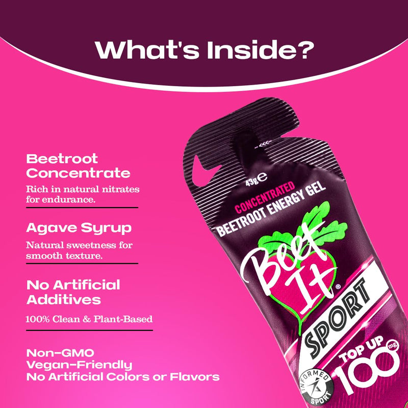 Beet It Sport Concentrated Beetroot Energy Gel, Long Lasting Effect, Running Gels (12 x 43g) 43g (Pack of 12)