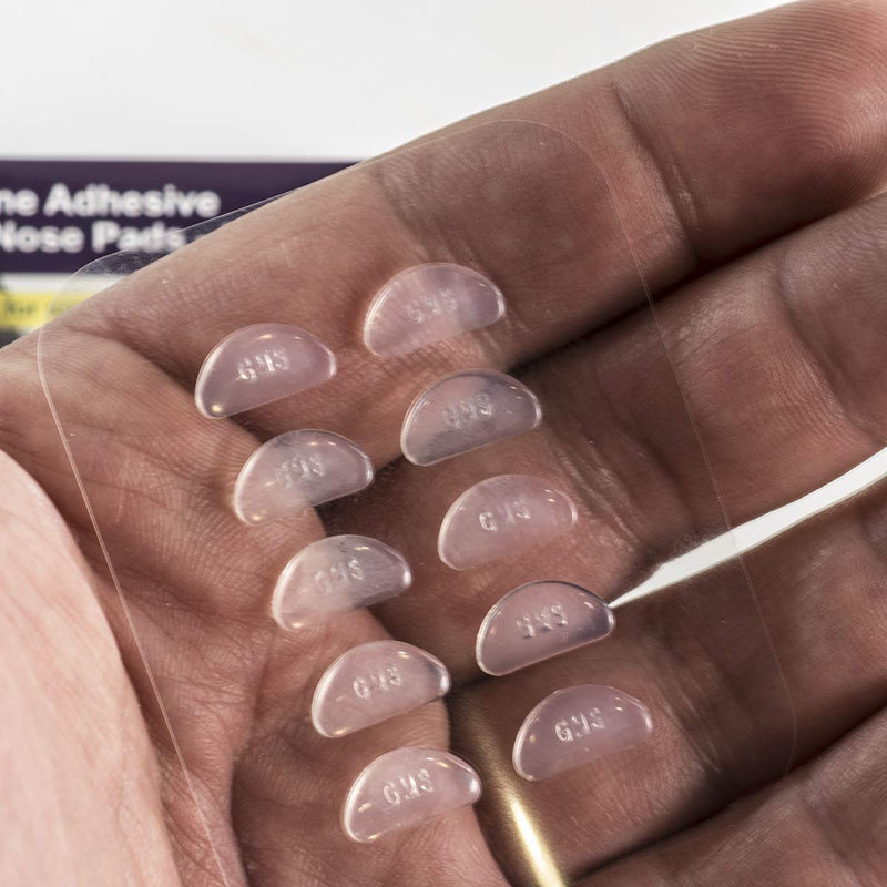 [Australia] - GMS Optical® 1.8 Reg Thick / 13mm Short Length - Kids Small Adhesive Anti-Slip Contoured Silicone Eyeglass Nose Pads - Perfect for Kids Glasses and Smaller Frames (13mm x 6.5mm x 1.8mm)(5 Pair)(Clear) 