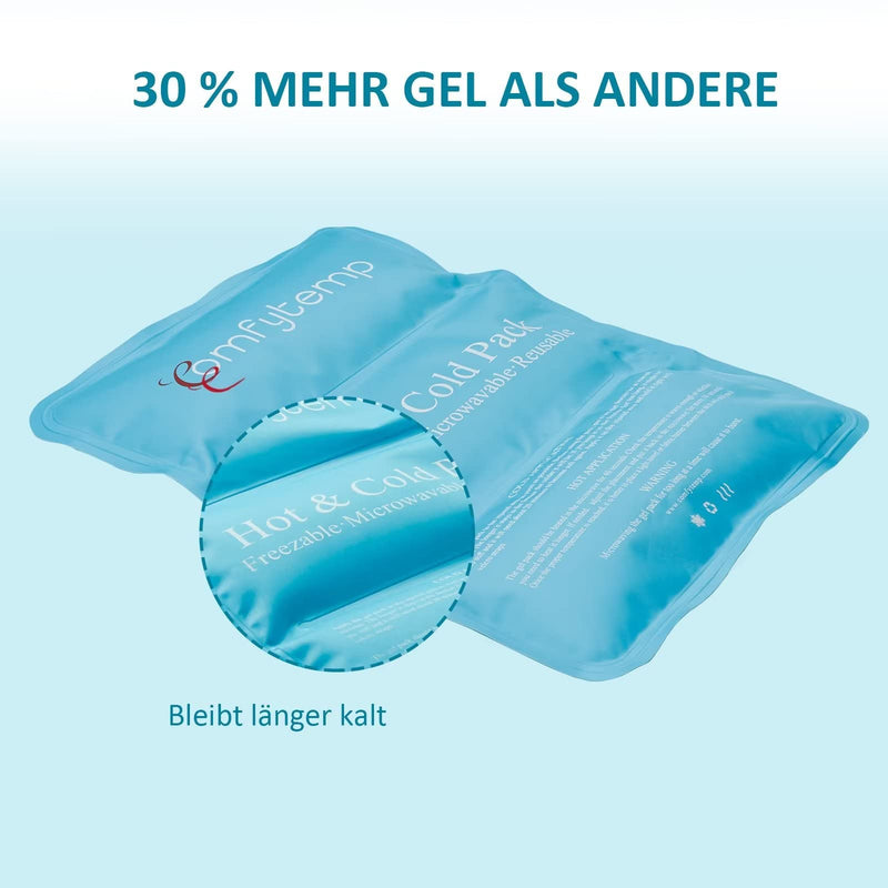 [Australia] - Comfytemp Large Cooling Pad Gel with Velcro Strap, 27 x 37 cm Cooling Pack for Bending for Shoulder Neck Back Knees Buttocks Reusable Ice Pack Cold Warm Compress Cooling Pad 