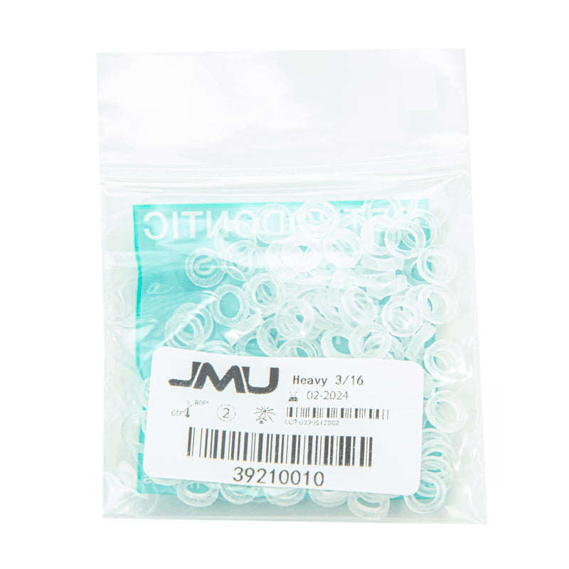 [Australia] - JMU Orthodontic Elastics 3/16 Inch Heavy 6.5oz 100 pack Intraoral Elastic Bands Latex Free Dental Rubber Bands Made in USA 3/16 Heavy 100 Pack-Clear 