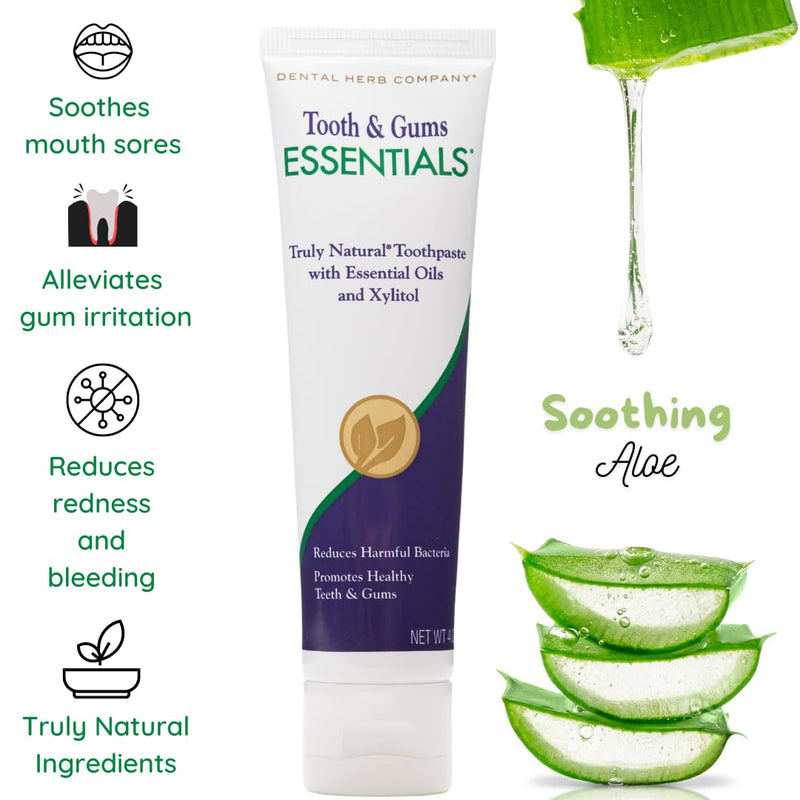 [Australia] - Dental Herb Company - Essentials Toothpaste - Truly Natural Fluoride-Free and SLS-Free - Superior Defense Against Bleeding and Irritated Gums, Dry Mouth, and Mouth sores. (4 oz.) 