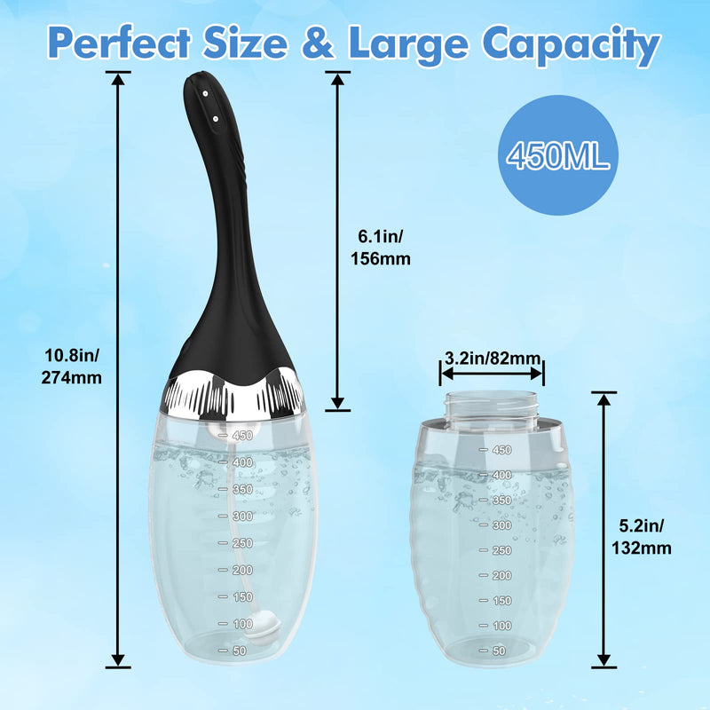 [Australia] - Automatic Electric Enema Bulb with 3 Speeds, Silicone Enema Anal Douche Cleaner for Men Women Colon Cleansing, Remote Control Reusable Enema Kit Cleaner Anti-Backflow Douche for Easy Cleaning 15oz 