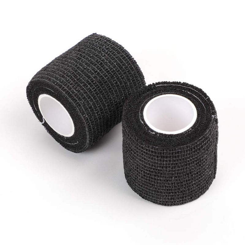 [Australia] - STIGMA Pack of 6 Disposable Tattoo Grip Tape Tattoo Grip Cover Wrap Elastic Self-Adhesive Bandage Tape for Tattoo Machine Grip Black (2" x 5 Yards) TC622 