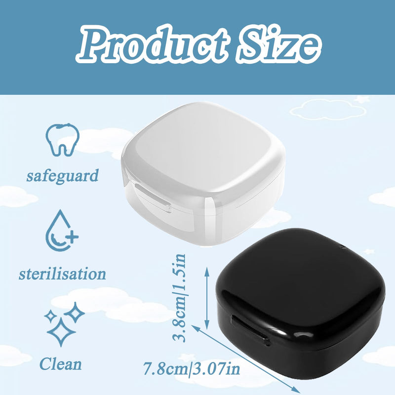 [Australia] - 2 pieces braces box, portable denture box, denture box for grinding splints and dental splints cleaning, denture box for children and adults, extra deep for overnight soaking 