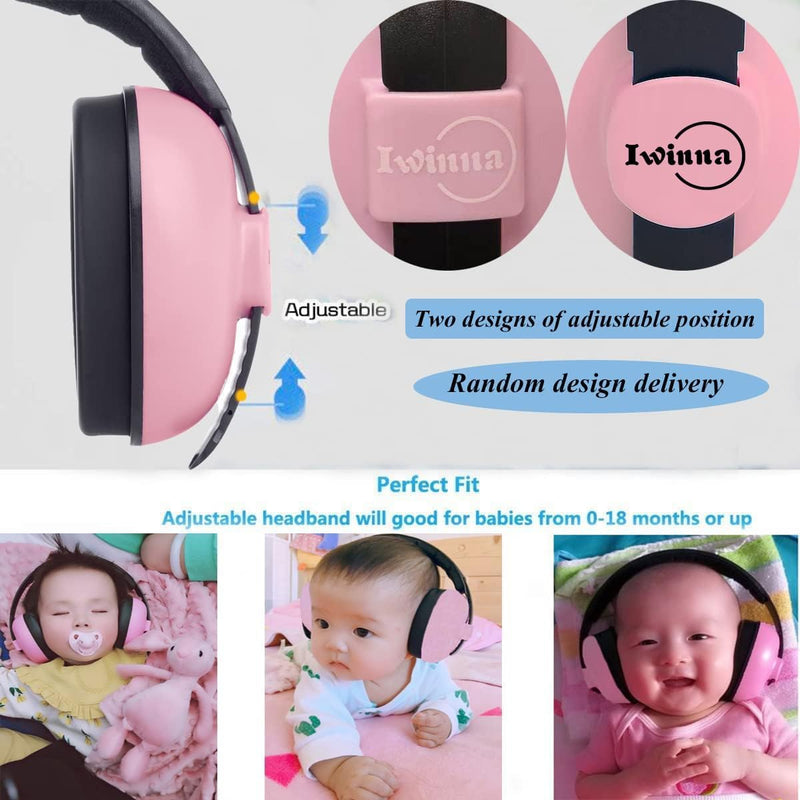 [Australia] - Baby Noise Cancelling Headphones Infant Ear Protection Comfortable Noise Reduction Ear Muffs for Babies Toddler 1 Months to 2 Years, Pink 