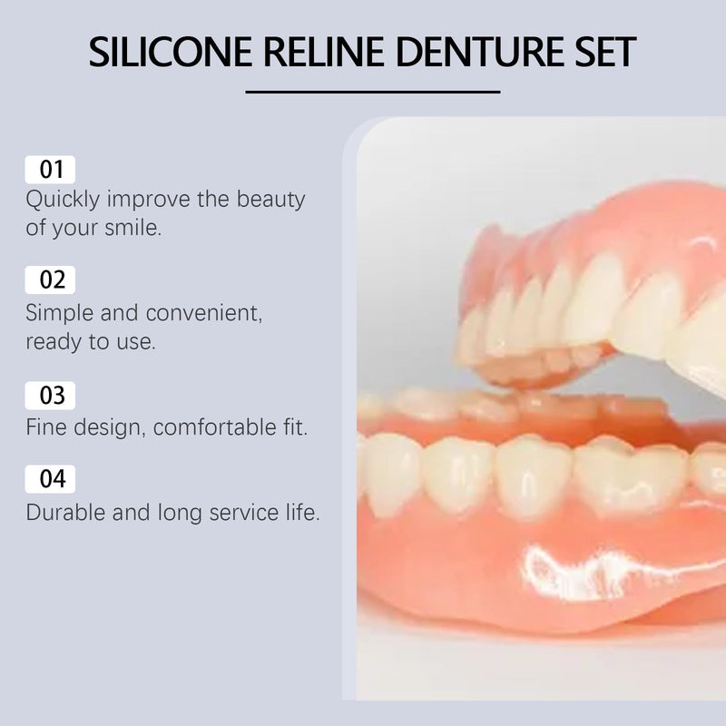 [Australia] - Dentures Fake Teeth, Smile Teeth Veneers, Cosmetic Temporary Teeth Dentures Prosthesis Artificial Veneers Teeth Top and Bottom 
