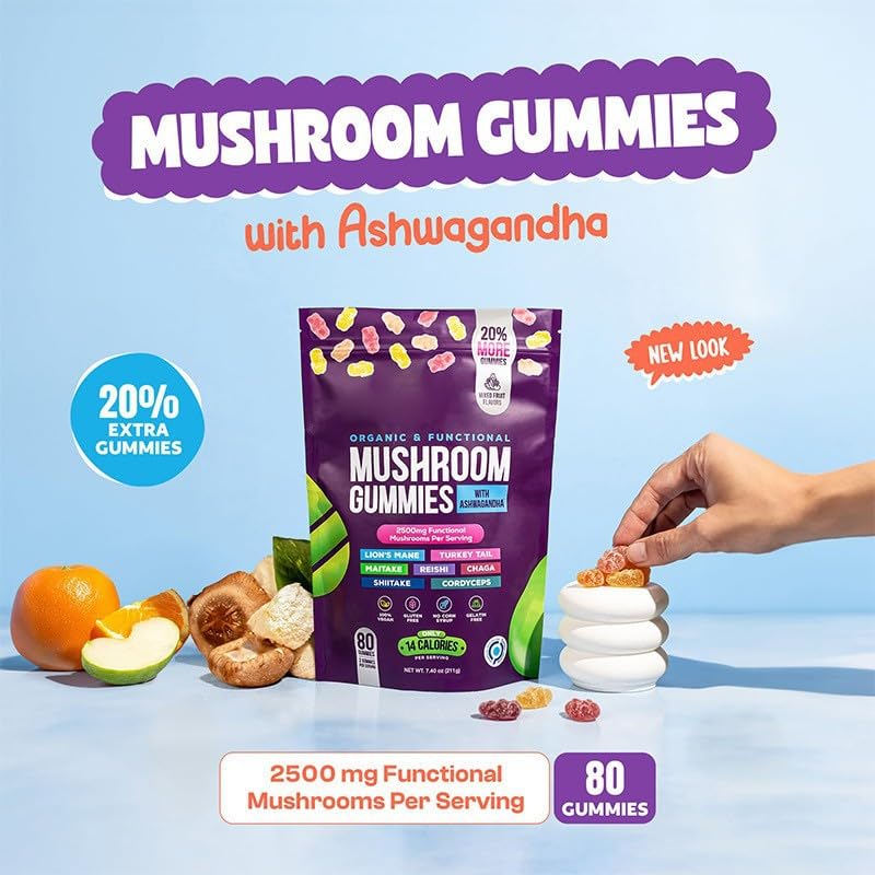 80 Assorted Fruit Flavored Gummies Strengthens The Immune System, Improves Concentration and Promotes Relaxation