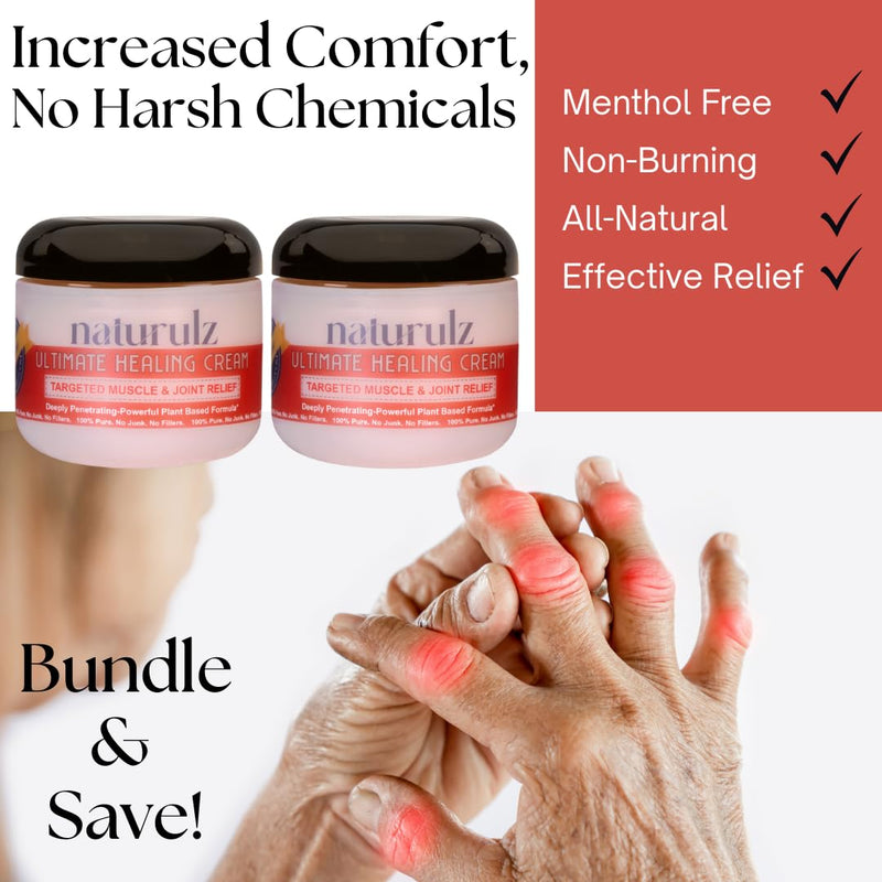 Naturulz Ultimate Healing Cream 4oz Bundle & Save – Plant-Based Topical for Daily Relief of Soreness, Stiffness & Discomfort in Back, Shoulder, Knee, Neck & Foot, Lightweight, Clean Ingredients 2