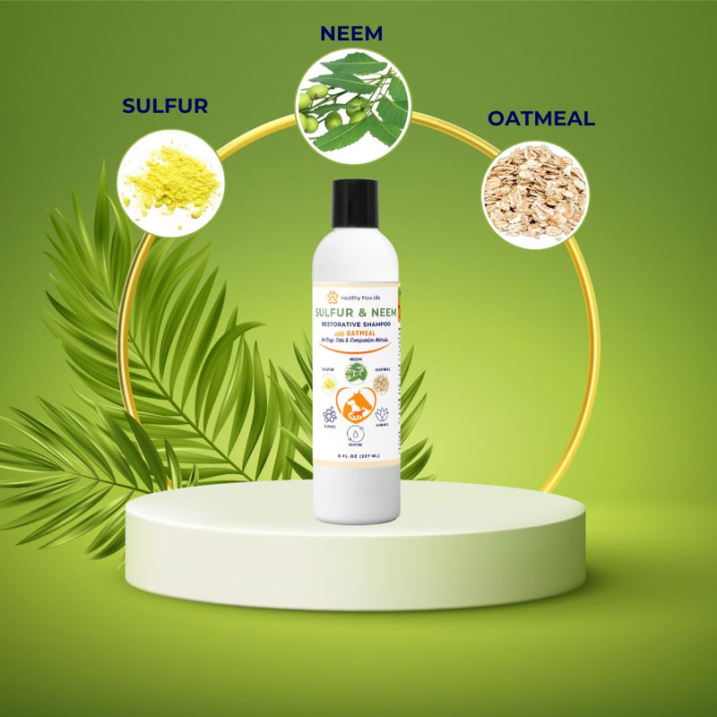 Healthy Paw Life's Sulfur & Neem Restorative Shampoo with Oatmeal - PawsPlanet Australia