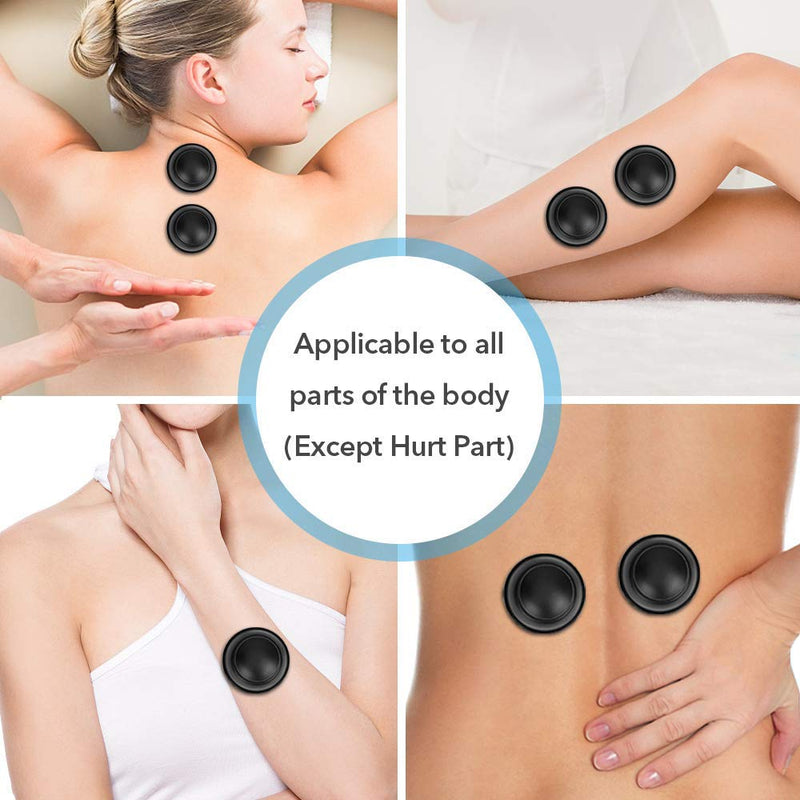 [Australia] - Silicone Cupping Therapy Sets Cups Massage, 12pcs Professional Vacuum Cupping Anti Cellulite Suction Cup for Facial Body Massage, Deep Tissue, Myofascial Release, Pain Relief, Muscle Relaxation(Black) Black 