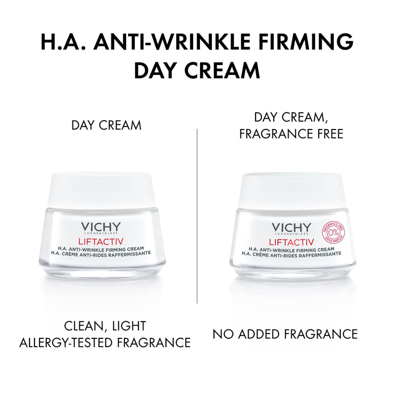 Vichy LiftActiv H.A. Anti-Wrinkle Firming Cream, Anti Aging Face Cream With Vitamin C & Hyaluronic Acid, Smoothing & Firming For Wrinkles, Visibly Plumps Skin & Improves Radiance Fragrance Free