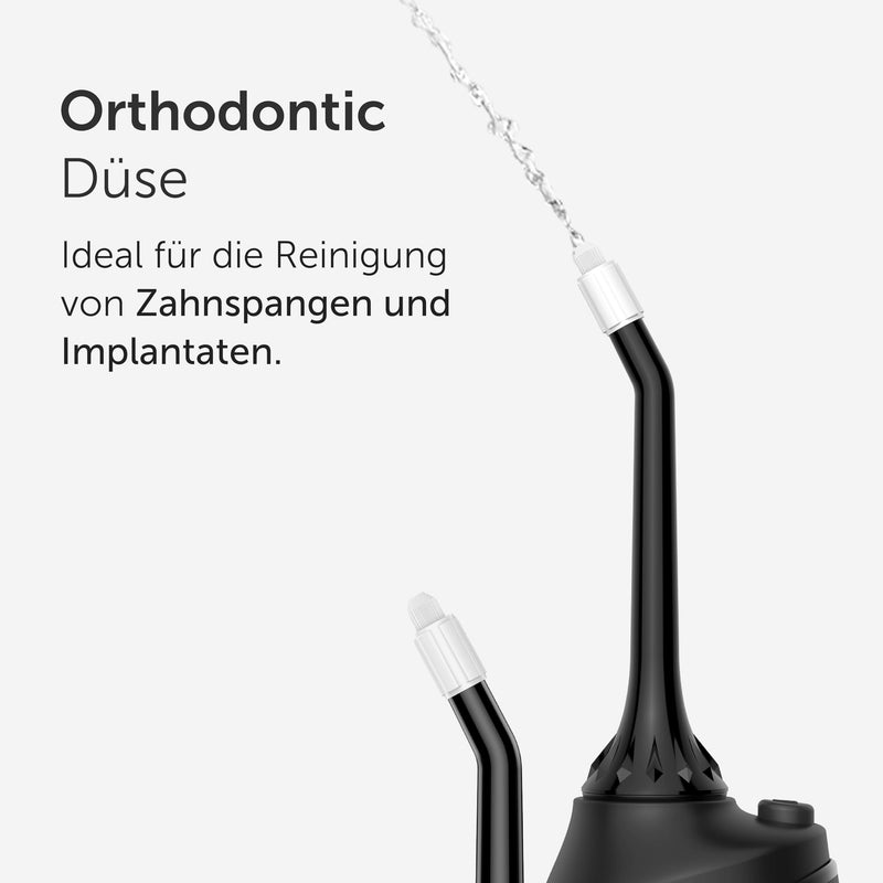 [Australia] - Wondersmile Orthodontic nozzle - replacement nozzles for Waterflow oral irrigator - SmoothFlow technology for optimal tooth and gum care (Black, pack of 4) Black 
