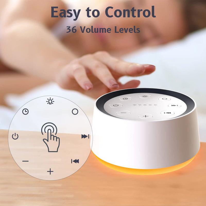 [Australia] - Brown Noise Sound Machine with 30 Soothing Sounds 12 Colors Night Light White Noise Machine for Adults Baby Kids Sleep Machines Memory Function 36 Volume Levels 5 Timers for Home Office Travel 
